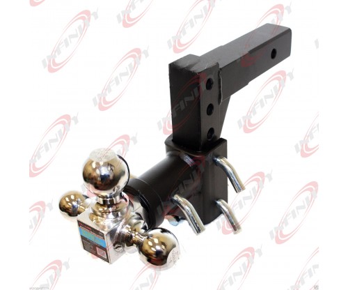  Tri-Ball Swivel 13" Adjustable Trailer Tow Hitch Mount 2" Receivers Solid Shank